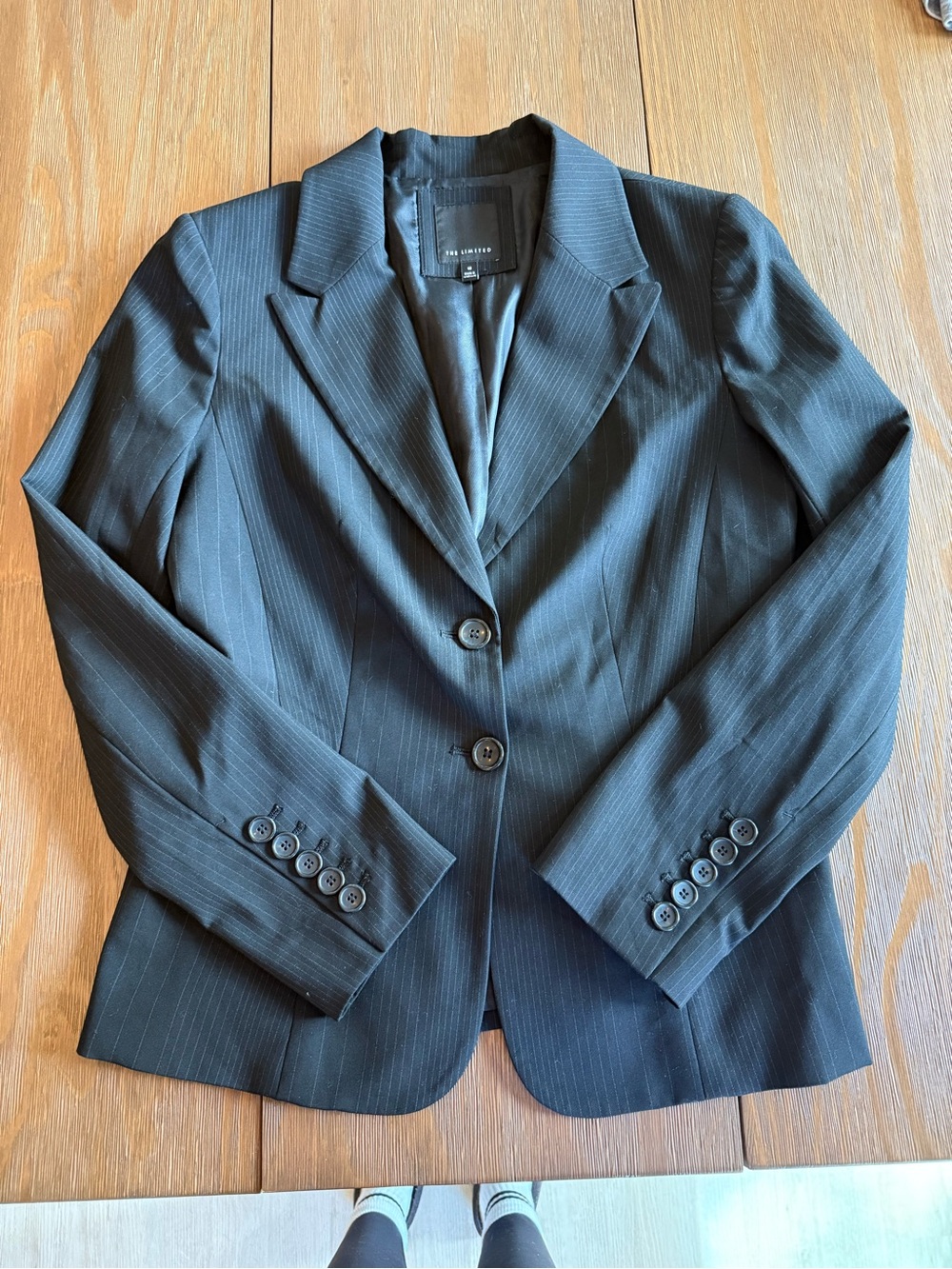 The Limited Black Pinstripe Women's Tailored Blazer